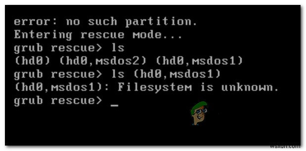 【解決法】「No Such Partition – Grub Rescue」エラーが出たときの対処方法
