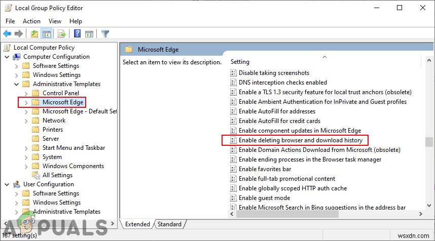 【Microsoft Edge】閲覧履歴・ダウンロード履歴の削除を無効化する2つの方法