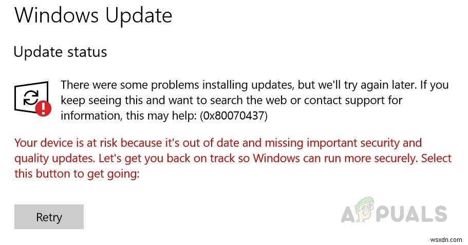 Windows 10でWindows Updateエラーコード0x80070437を修正する方法