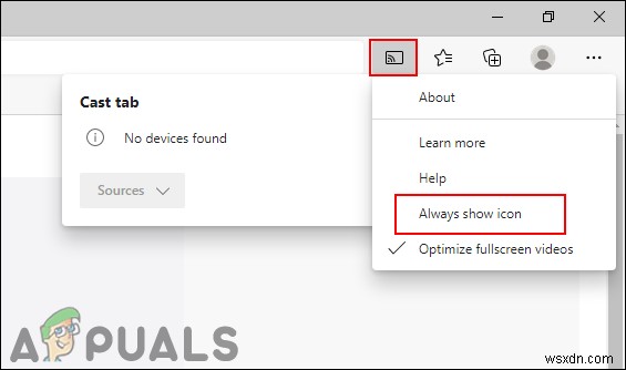 Microsoft Edgeのツールバーにキャストアイコンを追加する3つの方法