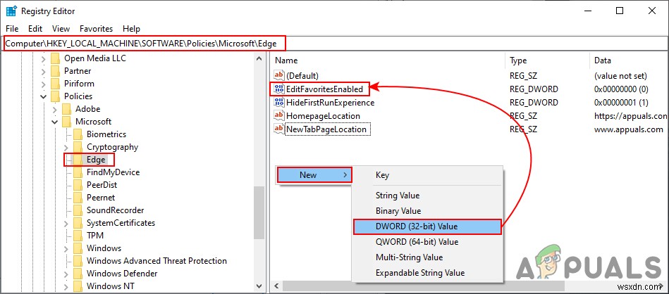 Microsoft Edgeでお気に入りの編集・変更を禁止する2つの方法