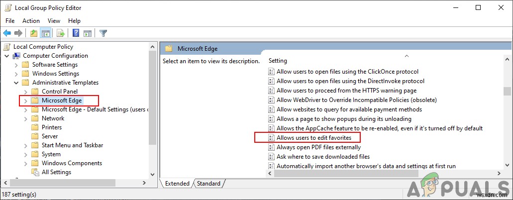 Microsoft Edgeでお気に入りの編集・変更を禁止する2つの方法