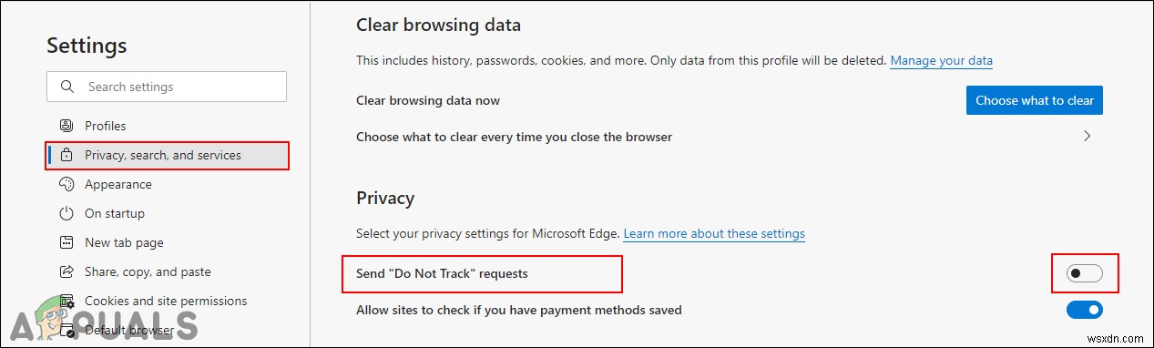 Microsoft Edgeの「トラッキング拒否（Do Not Track）」リクエストを設定する方法