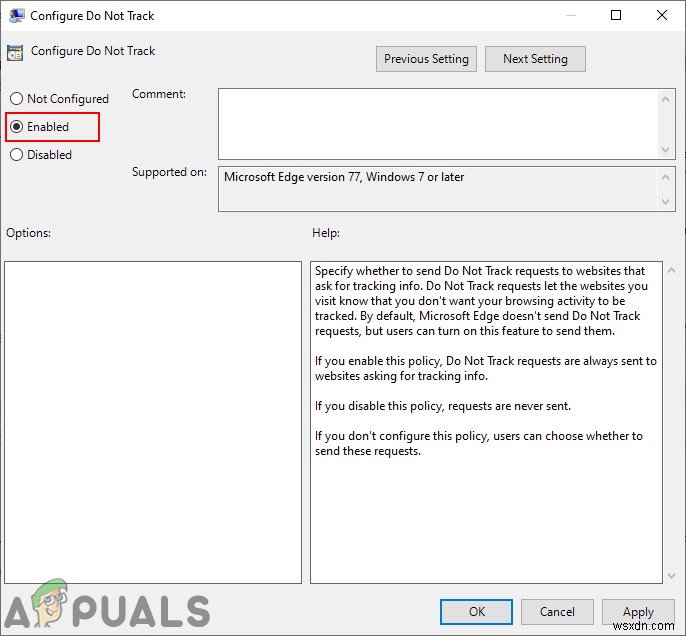 Microsoft Edgeの「トラッキング拒否（Do Not Track）」リクエストを設定する方法