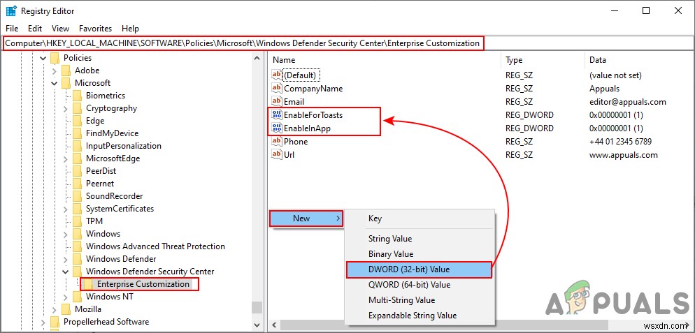 Windowsセキュリティのサポート連絡先情報をカスタマイズする2つの方法