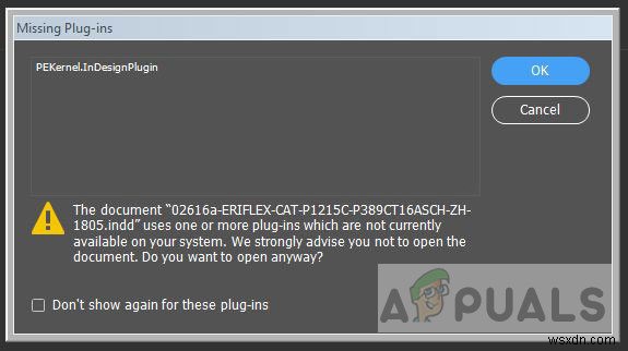 Adobe InDesignの「不足しているプラグイン」エラーを解決する方法