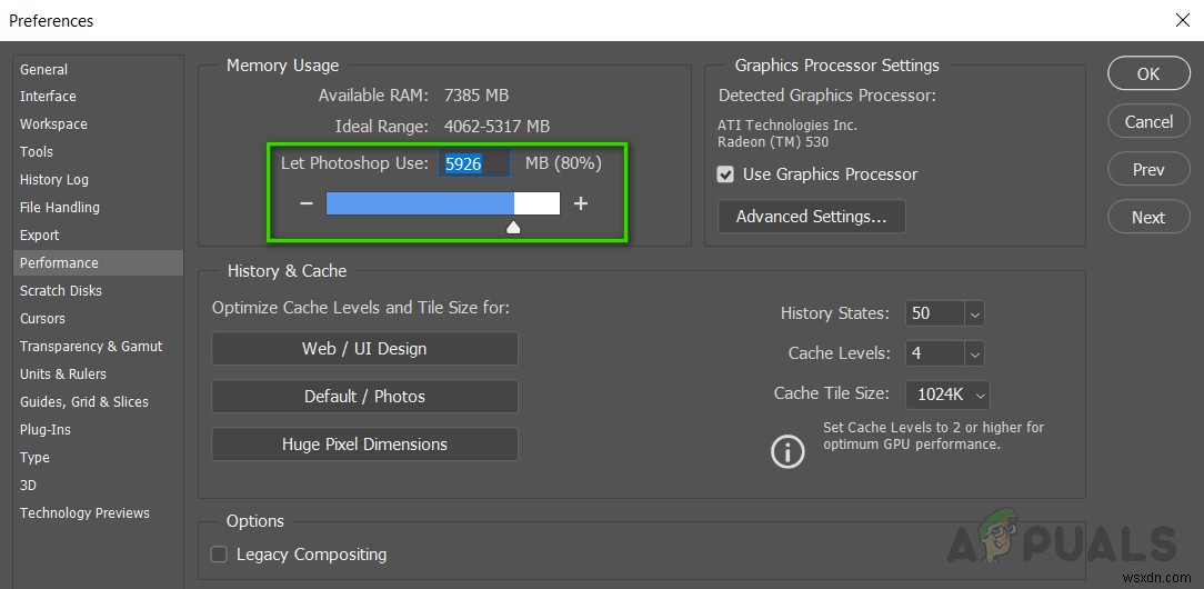 Windows 10でPhotoshopの「メモリ(RAM)不足」エラーを解決する方法