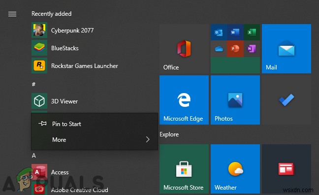 Windows 10でユーザーがスタートメニューからアプリをアンインストールできないようにする方法