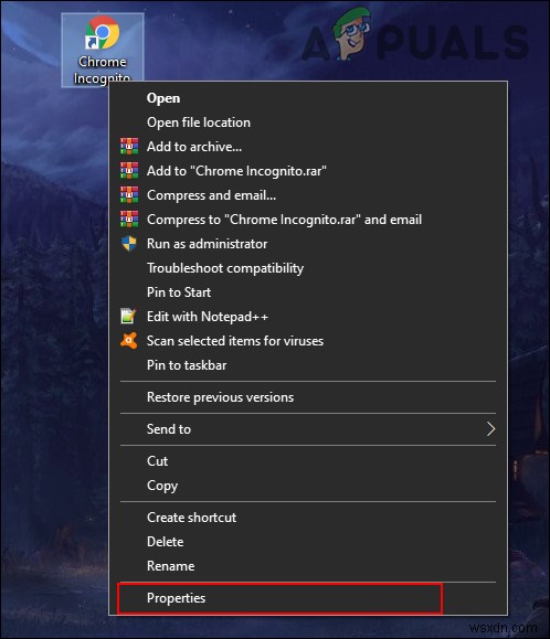 WindowsでGoogle Chromeシークレットモード専用のショートカットを作成する方法