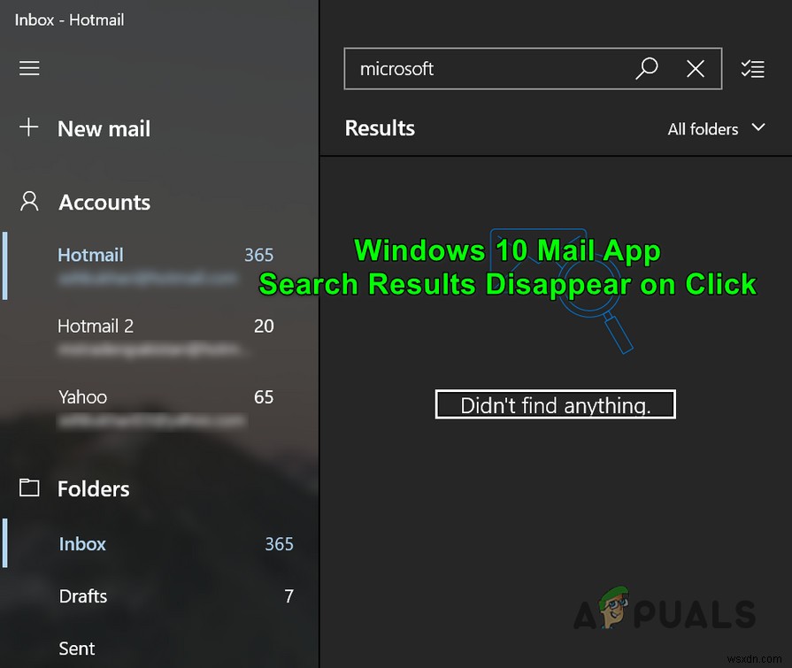 【解決策】Windows 10メールアプリの検索結果がクリックすると消える問題の対処法