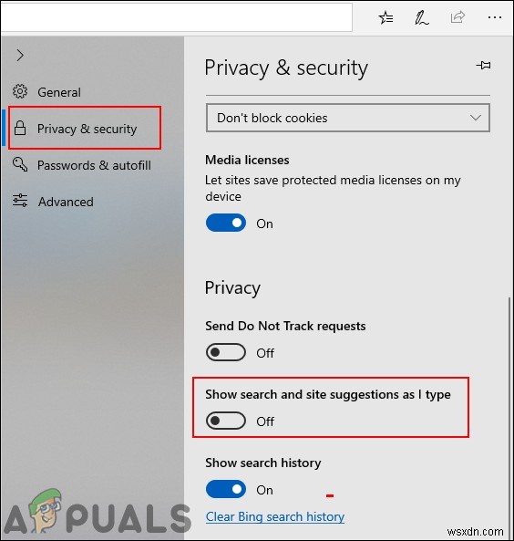 Microsoft Edgeでアドレスバーのドロップダウン候補を無効にする3つの方法