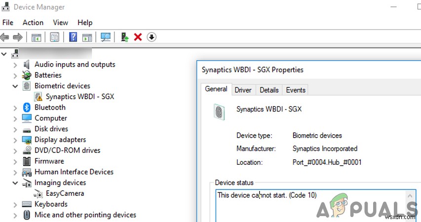【修正版】Synaptics WBDI(SGX対応)指紋リーダーの「デバイスを起動できません(コード10)」エラーの対処法