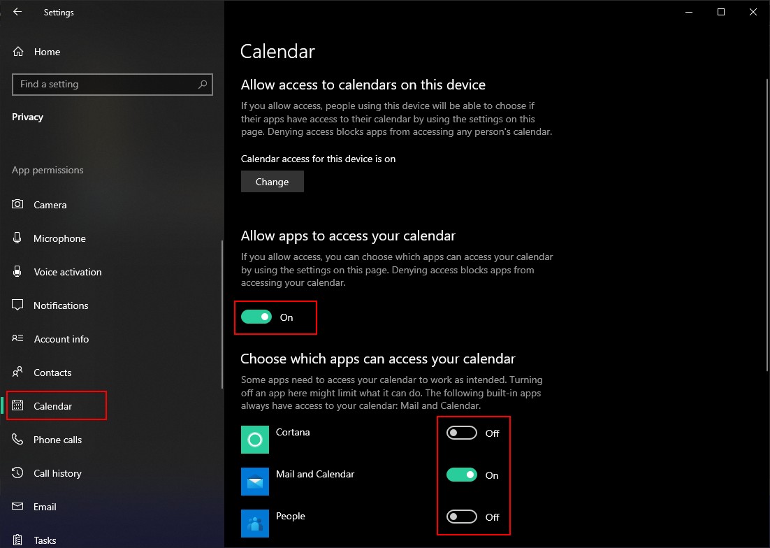 Windows 10でアプリがカレンダーにアクセスできないようにする方法