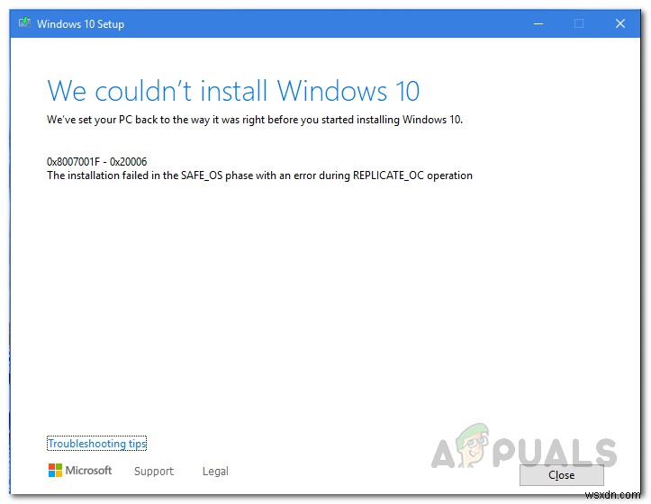 Windows 10アップグレード時の「SAFE_OSフェーズでインストールに失敗しました（REPLICATE_OC操作中）」エラーの解決方法