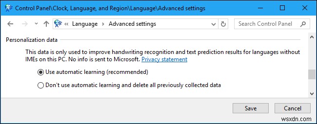 Windows 10で手書きの自動学習を無効にする2つの方法
