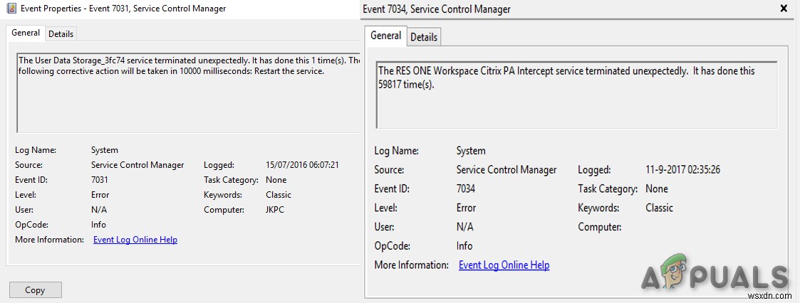 Windows 10でログオフ時にイベントID 7031・7034エラーが発生する原因と対処法