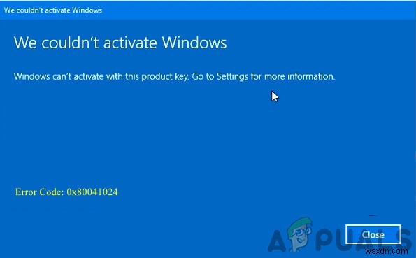 Windows 10のアクティベーションエラー0x80041024を修正する方法