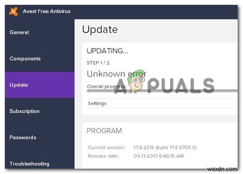 アバストアンチウイルスの「ウイルス定義の更新に失敗しました」エラーを解決する方法