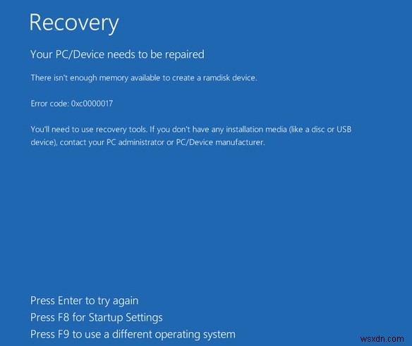Windows 10のブルースクリーンエラー0xc0000017を修正する6つの方法