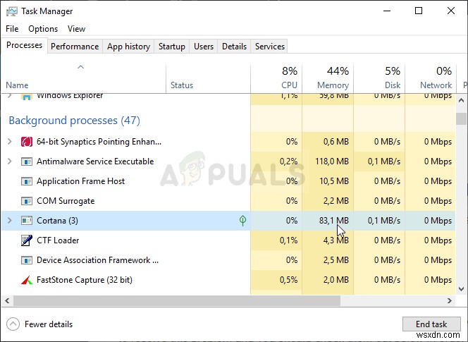 Windows 10でCortanaのメモリ使用量が異常に高いときの対処法