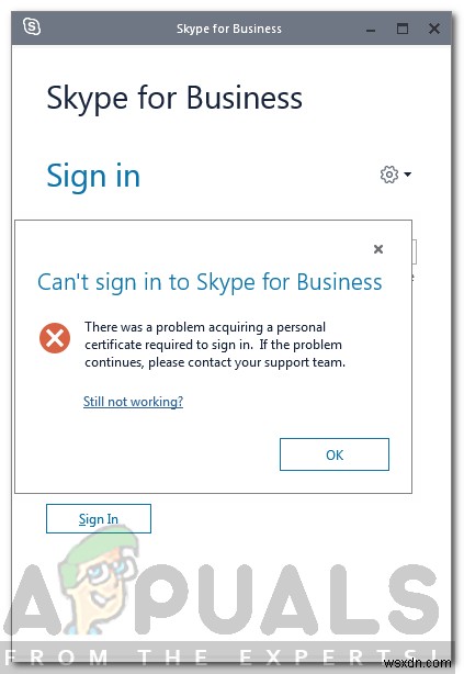 Skypeで「個人証明書の取得に問題が発生しました」エラーが出たときの対処法
