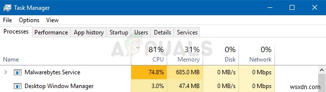 WindowsでMalwarebytesサービスのCPU使用率が異常に高くなる問題を解決する方法
