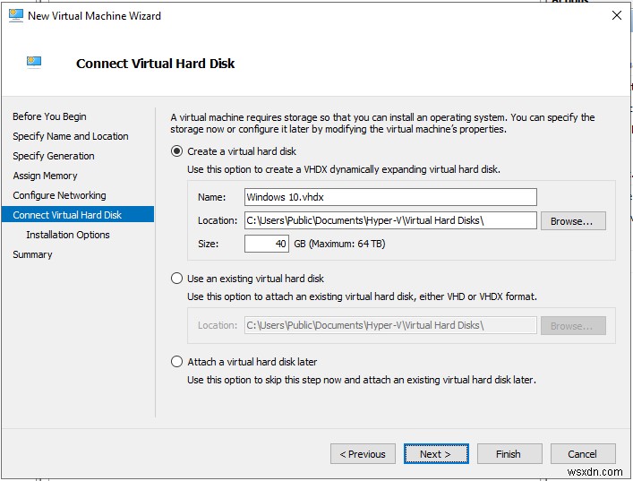 Hyper-V 2019で最初の仮想マシンを作成する手順を解説