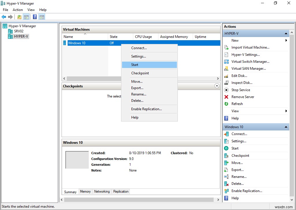 Hyper-V 2019で最初の仮想マシンを作成する手順を解説