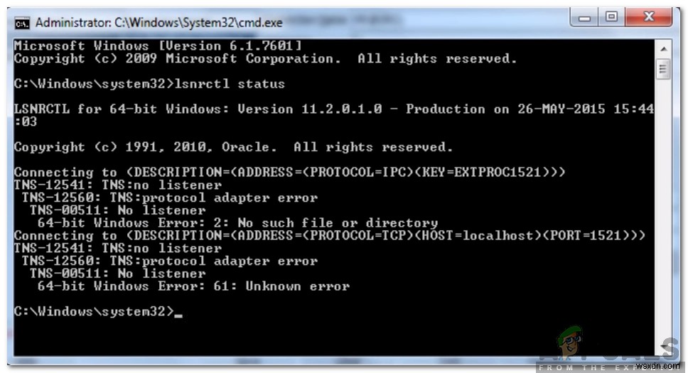 Oracle SQLで「IOエラー:ネットワークアダプターは接続を確立できませんでした」が発生したときの対処法