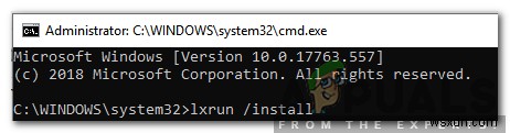 「Linux用Windowsサブシステムにディストリビューションがインストールされていません」エラーの解決方法