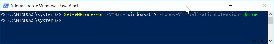 【Windows Server 2019】ネステッド仮想化を使って仮想マシン上でHyper-Vを実行する方法