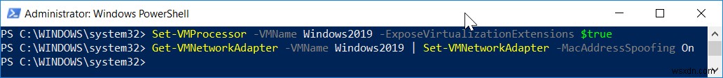 【Windows Server 2019】ネステッド仮想化を使って仮想マシン上でHyper-Vを実行する方法