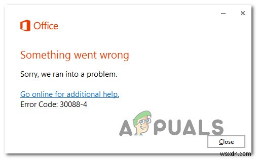 Officeインストール時のエラーコード30088-4の原因と修正方法
