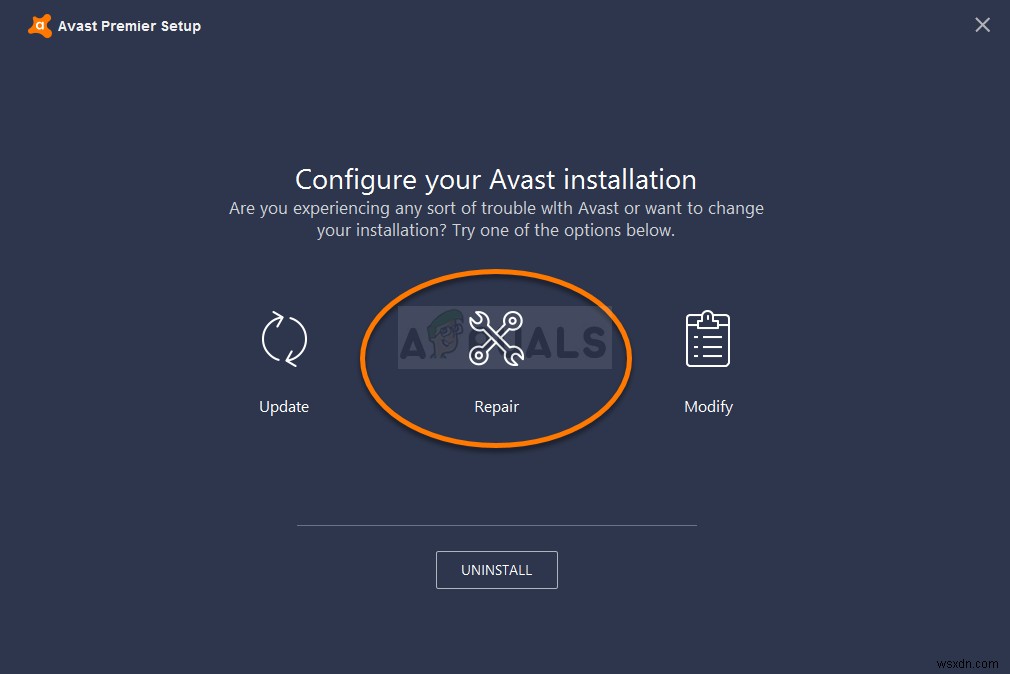 「AvastUI.exe」エントリポイントが見つかりませんエラーの解決方法