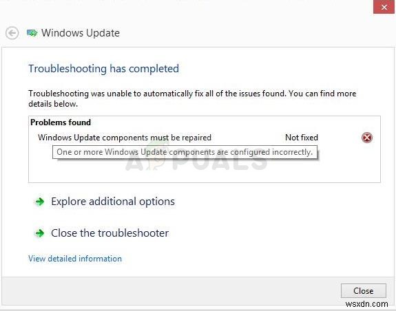 「Windows Updateコンポーネントを修復する必要があります」エラーの解決方法