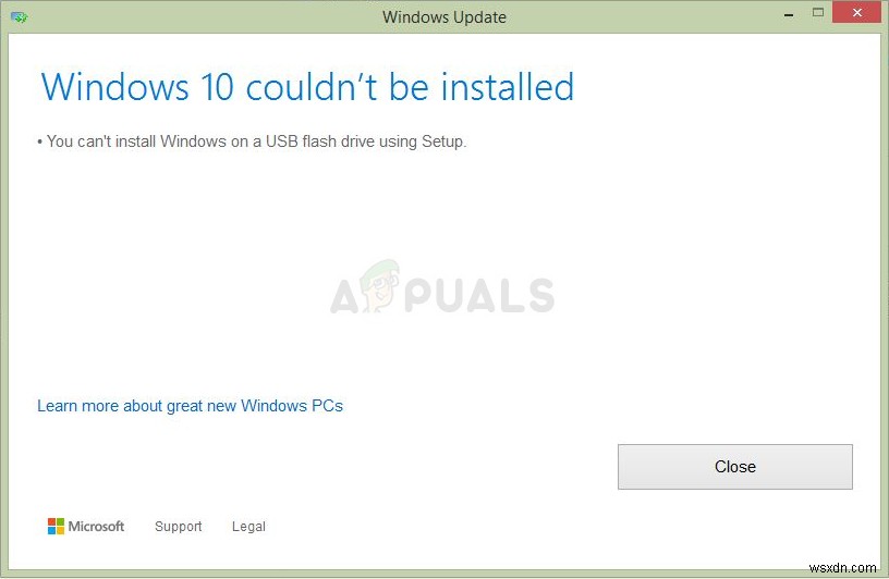 「セットアップではUSBフラッシュドライブにWindowsをインストールできません」エラーの修正方法