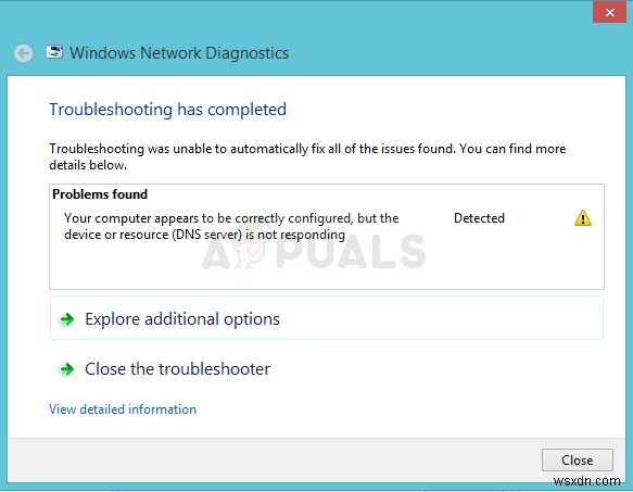 【Windows】「コンピューターは正しく構成されていますが、デバイスまたはリソース(DNSサーバー)が応答していません」エラーの対処法