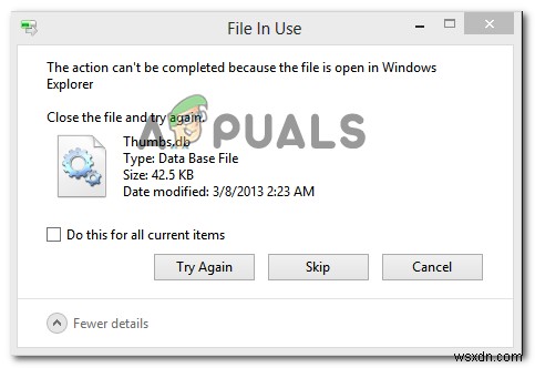 【解決】「ファイルがWindowsエクスプローラーで開いているため、操作を完了できません」エラーの直し方
