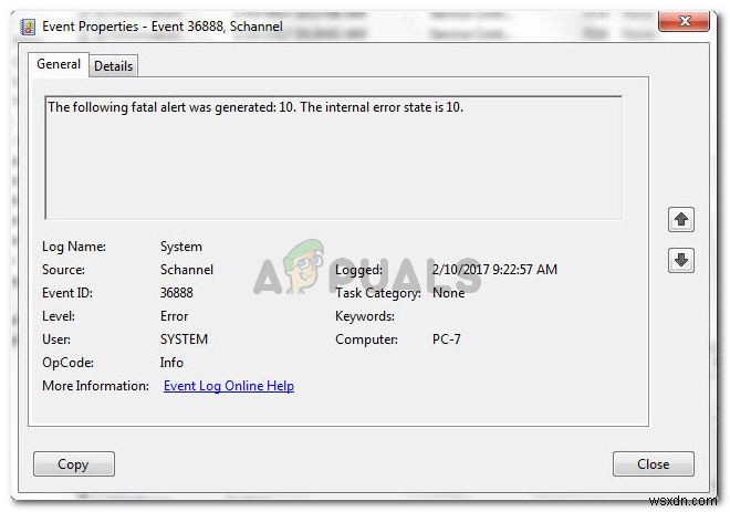 【Windows】「次の致命的なアラートが生成されました：内部エラー状態は10」Schannelエラーの原因と解決方法