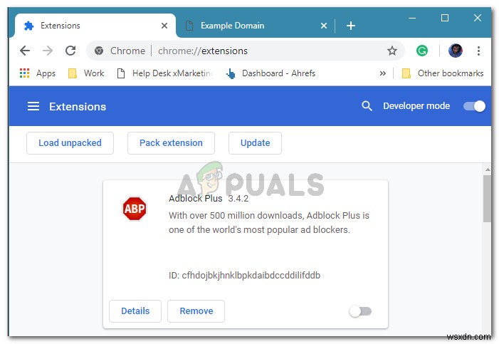 Chromeで「このWebページは拡張機能によりブロックされました(ERR_BLOCKED_BY_CLIENT)」と表示される時の対処法