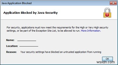 【Java】「セキュリティ設定により、信頼されていないアプリケーションの実行がブロックされました」エラーの対処法