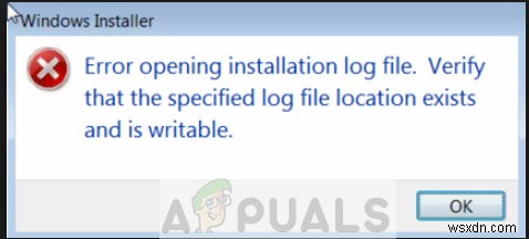 「インストールログファイルを開くときにエラーが発生しました」エラーの解決方法