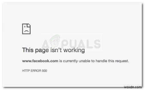 Facebookの「現在このリクエストを処理できません（HTTP ERROR 500）」エラーの原因と解決方法