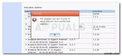 「適用しようとしているアップデートは、Dellが承認したアップデートではありません」エラーの対処法