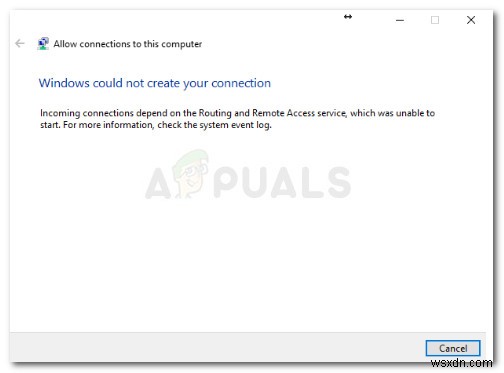 【解決法】「着信接続はルーティングとリモートアクセスサービスに依存しています」エラーの修正方法