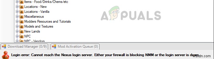 Nexus Mod Managerのログインエラーを修正する方法