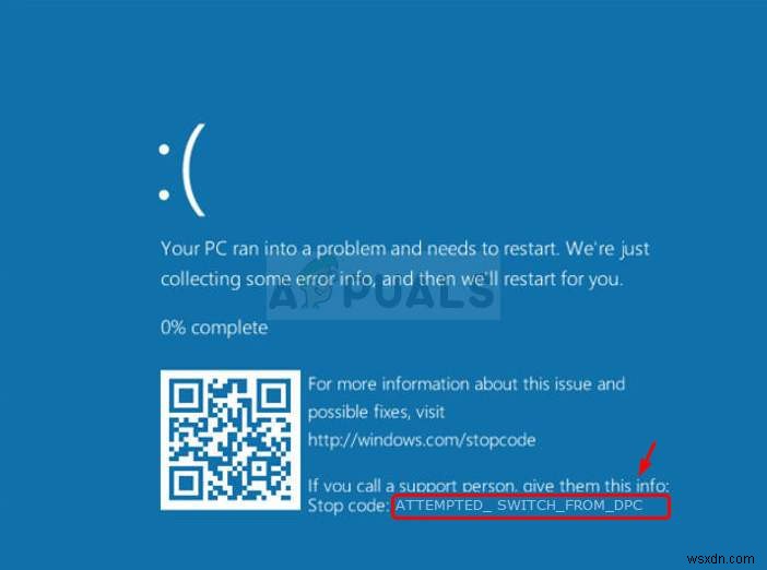 【解決法】ATTEMPTED SWITCH FROM DPCブルースクリーンエラーを修正する方法