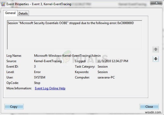 「Microsoft Security Client OOBE」セッションの停止エラー0xC000000Dを修正する方法