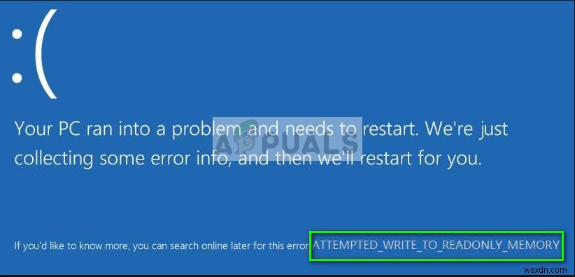 「ATTEMPTED_WRITE_TO_READONLY_MEMORY」BSODエラーの解決方法