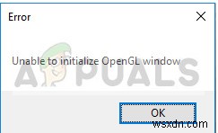 「OpenGLウィンドウを初期化できません」エラーの解決方法